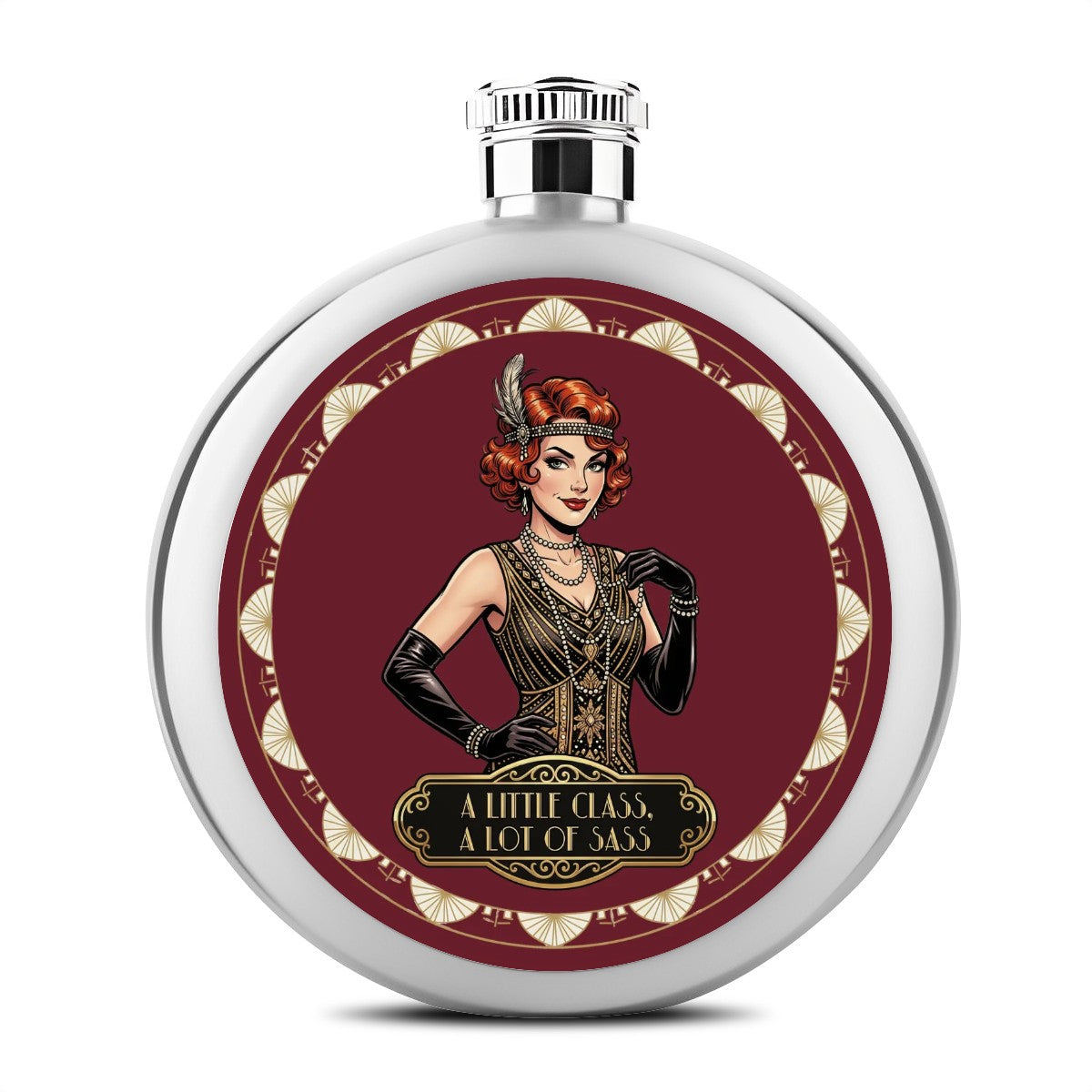 1920s Art Deco Round Flask ( 5oz)