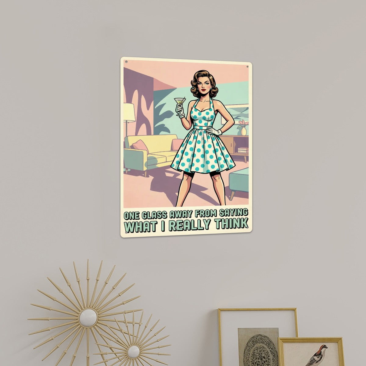 50s Retro Metal Tin Sign 16"x12" (Vertical)