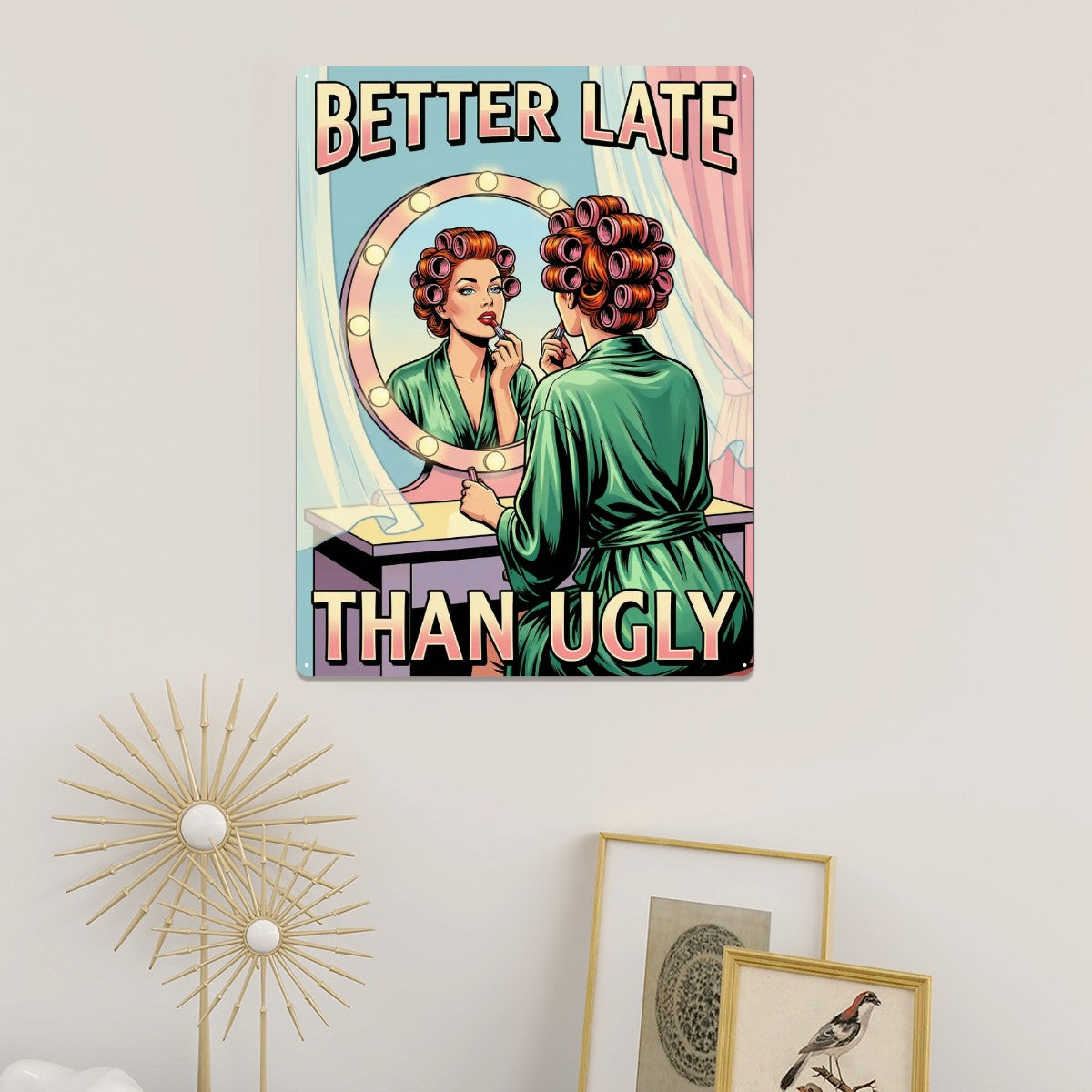 50s Retro Metal Tin Sign 16"x12" (Vertical)