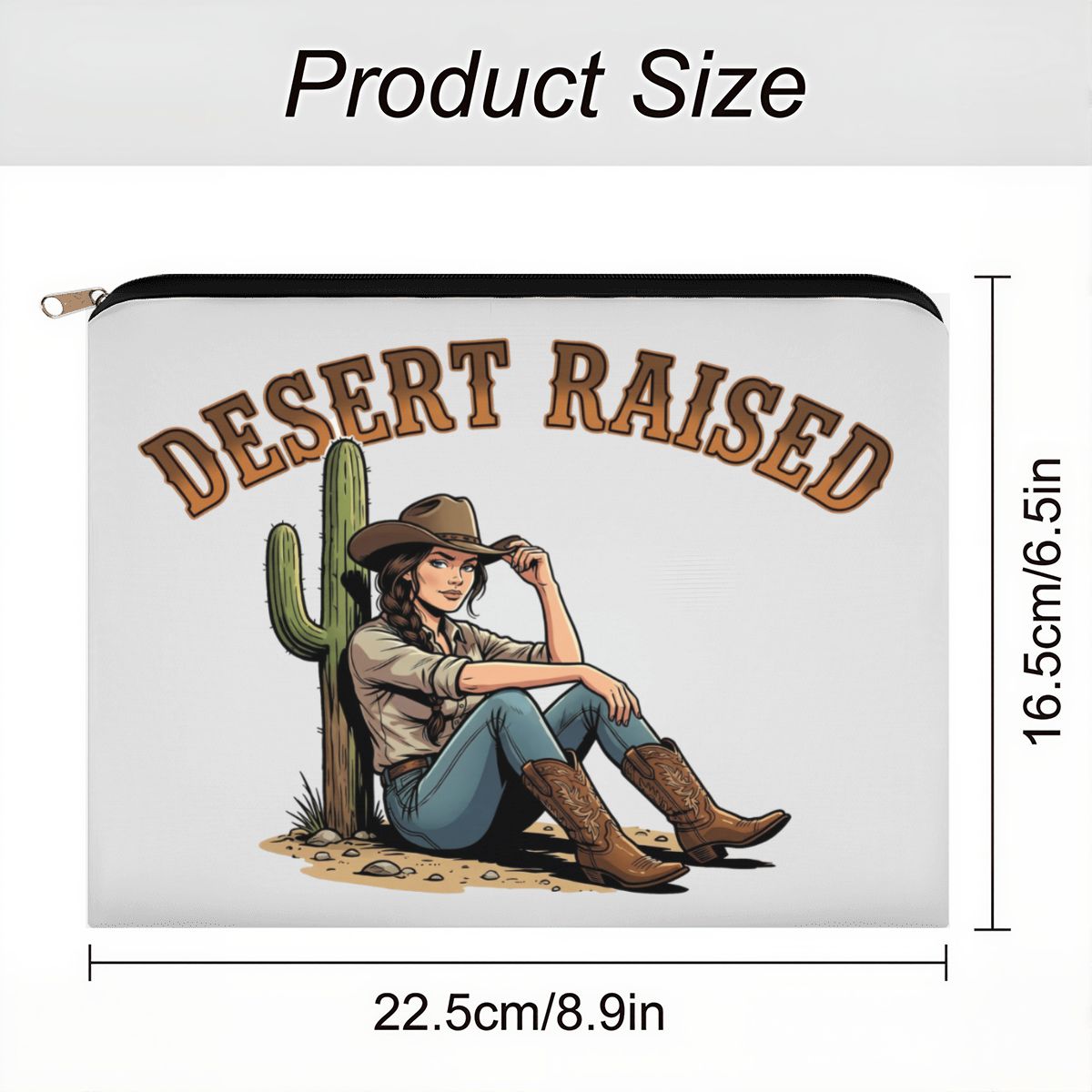 Desert Raised Cowgirl Travel Makeup Pouch