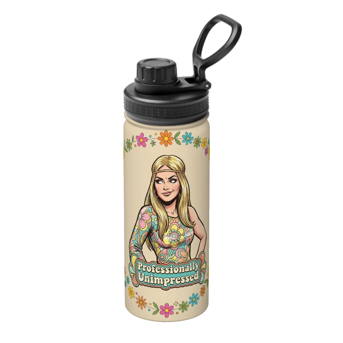 70s Retro Insulated Water Bottle (18oz)