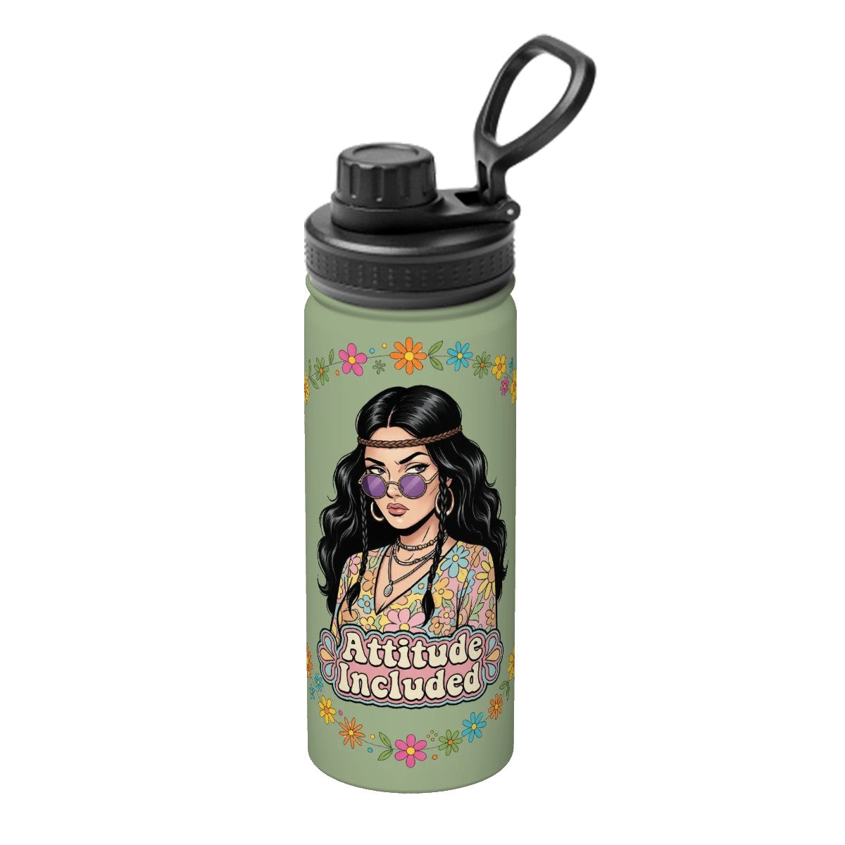 70s Retro Insulated Water Bottle (18oz)