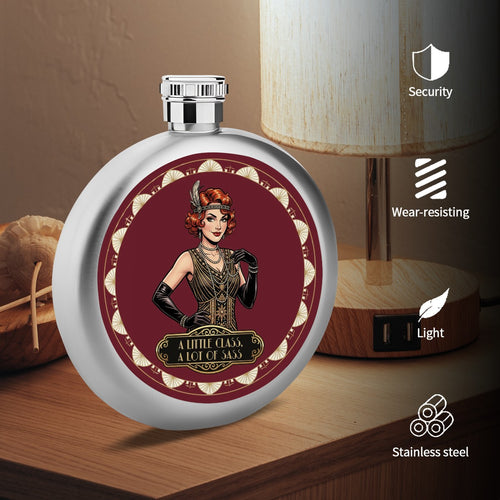 1920s Art Deco Round Flask ( 5oz)