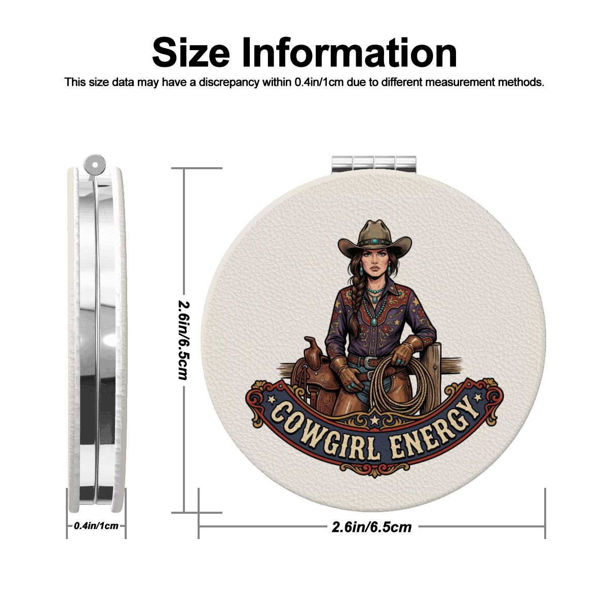 Western Compact Pocket Mirror – Cowgirl Energy