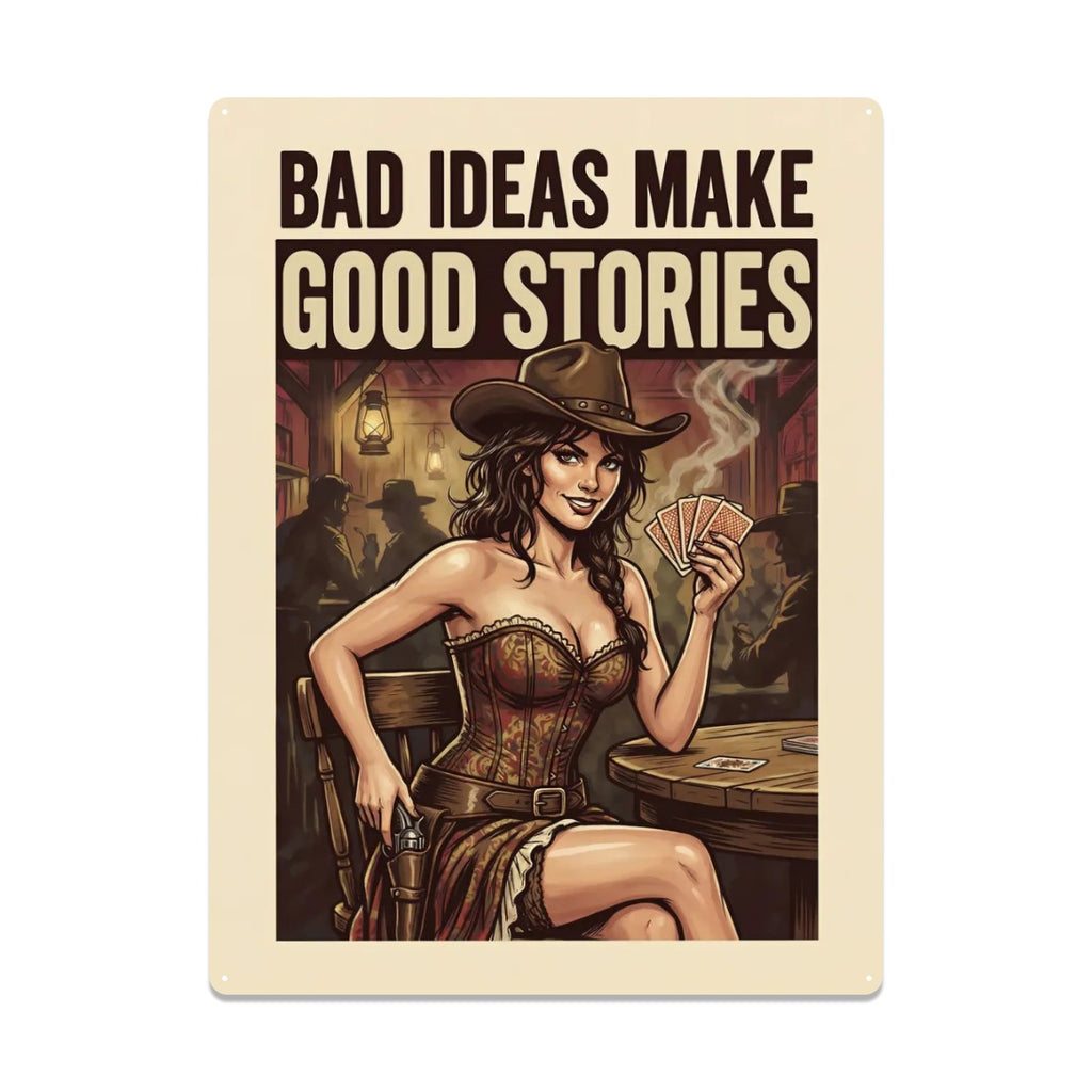 Western Metal Tin Sign  16"x12" (Vertical)