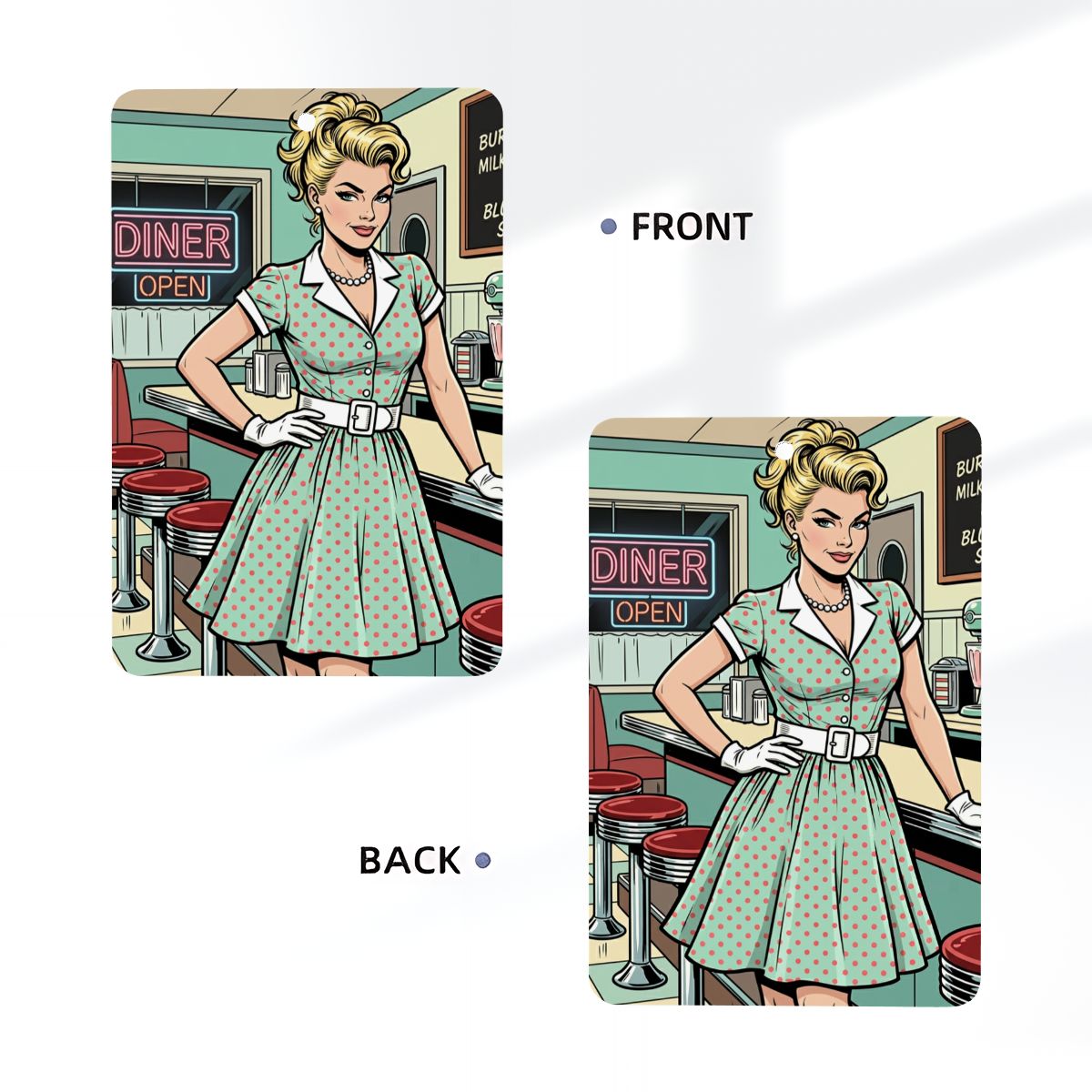 50s Retro Car Air Freshener Card