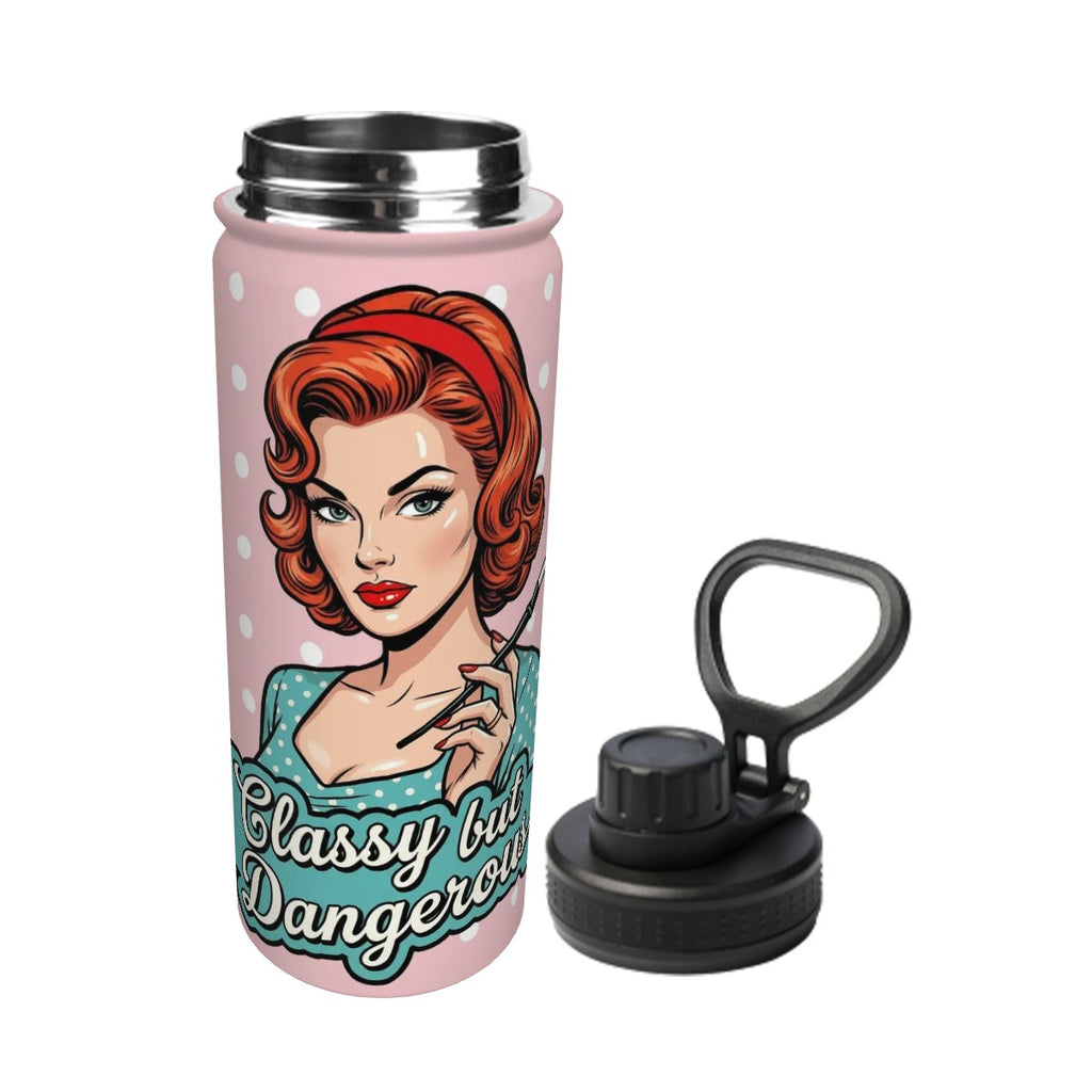 50s Retro Insulated Water Bottle (18oz)