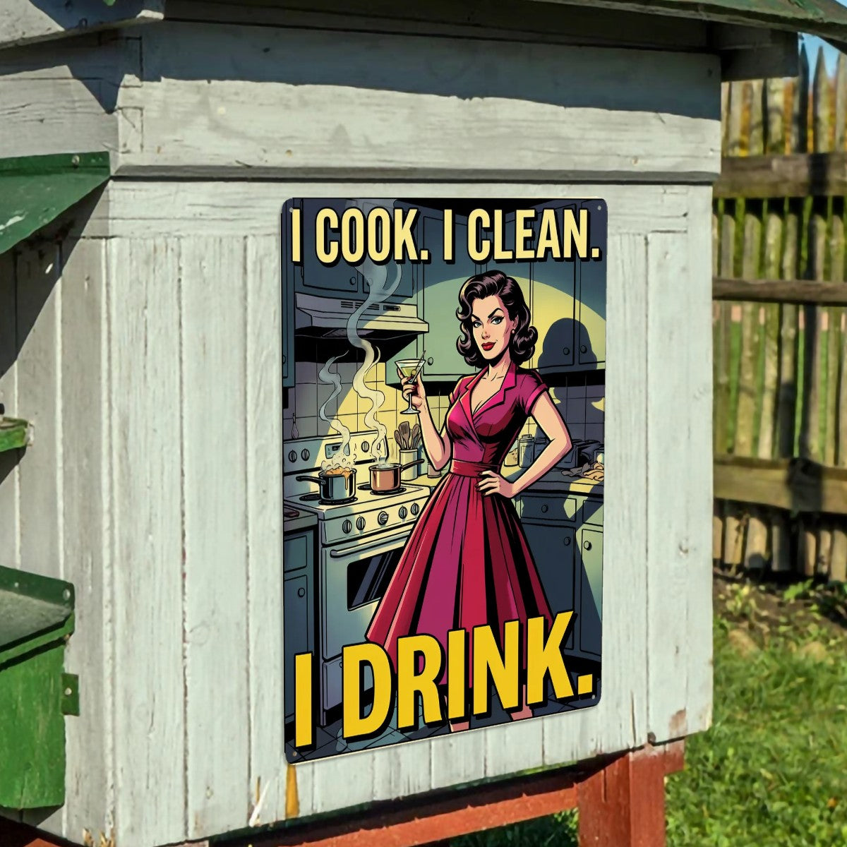 50s Retro Metal Tin Sign 16"x12" (Vertical)