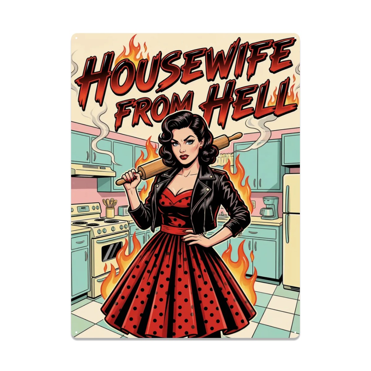 50s Retro Metal Tin Sign 16"x12" (Vertical)
