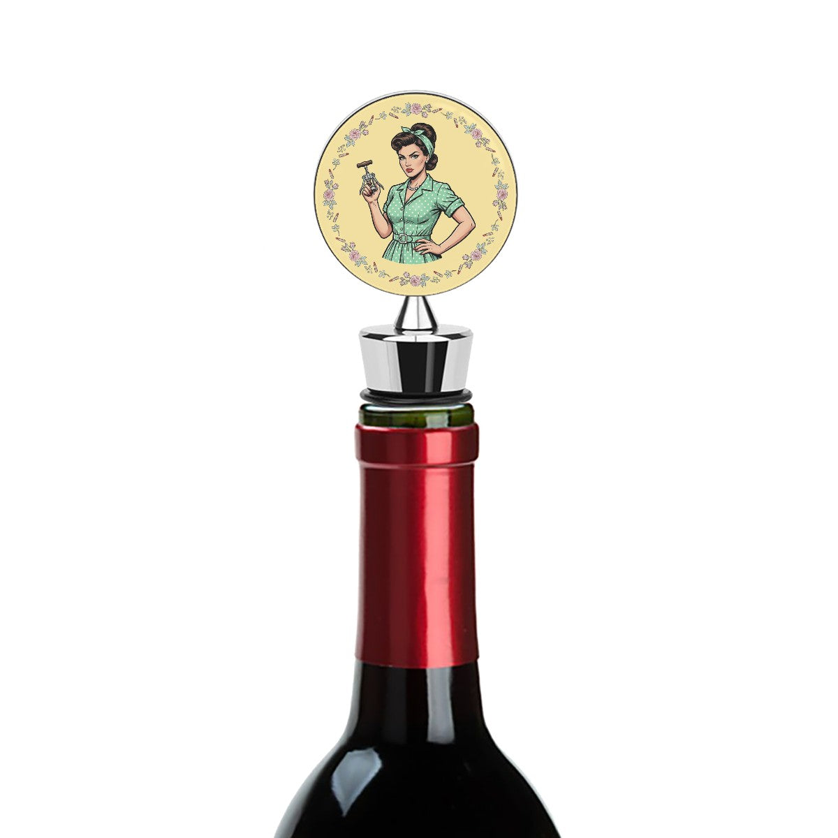 50s Retro Wine Bottle Stopper – Reusable Wine Saver