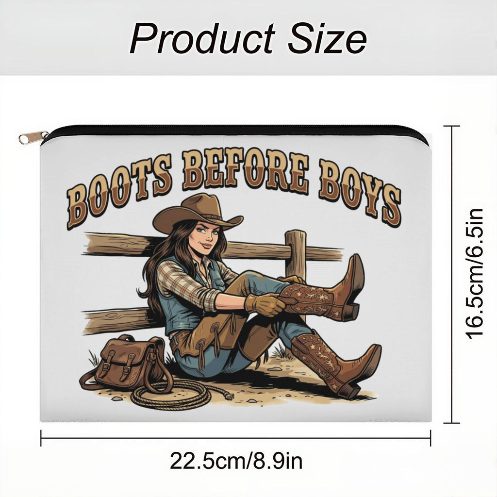 Boots Before Boys Cowgirl Travel Makeup Pouch
