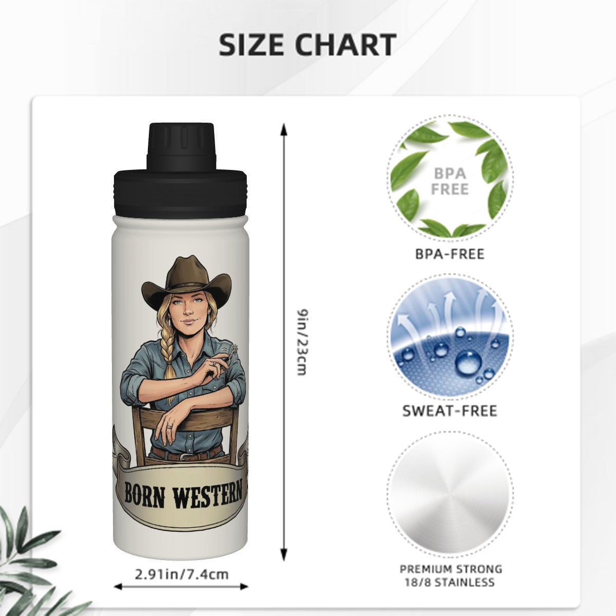 Western Insulated Water Bottle (18oz)