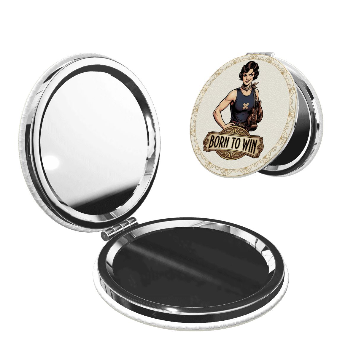 1920s Art Deco Compact Pocket Mirror