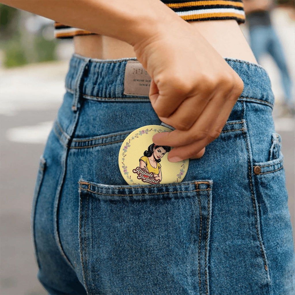 50s Retro Compact Pocket Mirror - Attitude Included