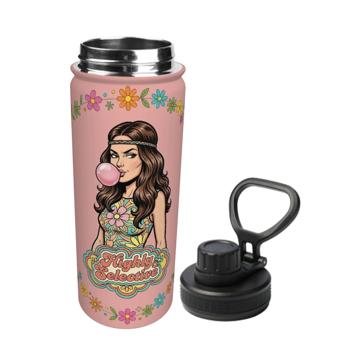 70s Retro Insulated Water Bottle (18oz)