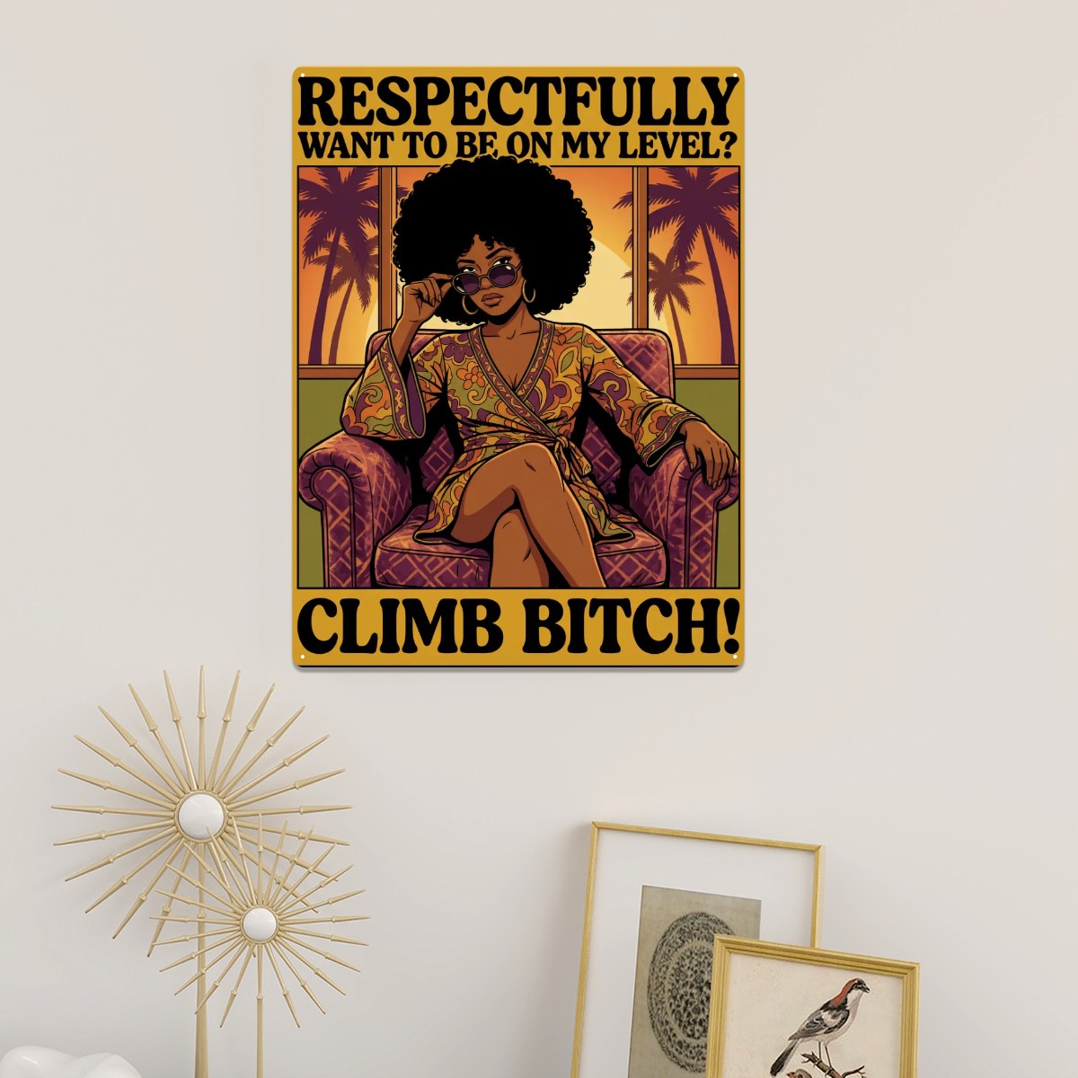 70s Retro Metal Tin Sign  16"x12" (Vertical)