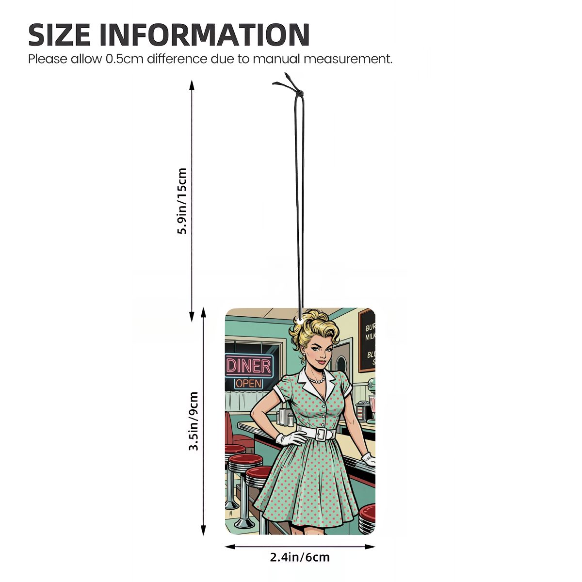 50s Retro Car Air Freshener Card