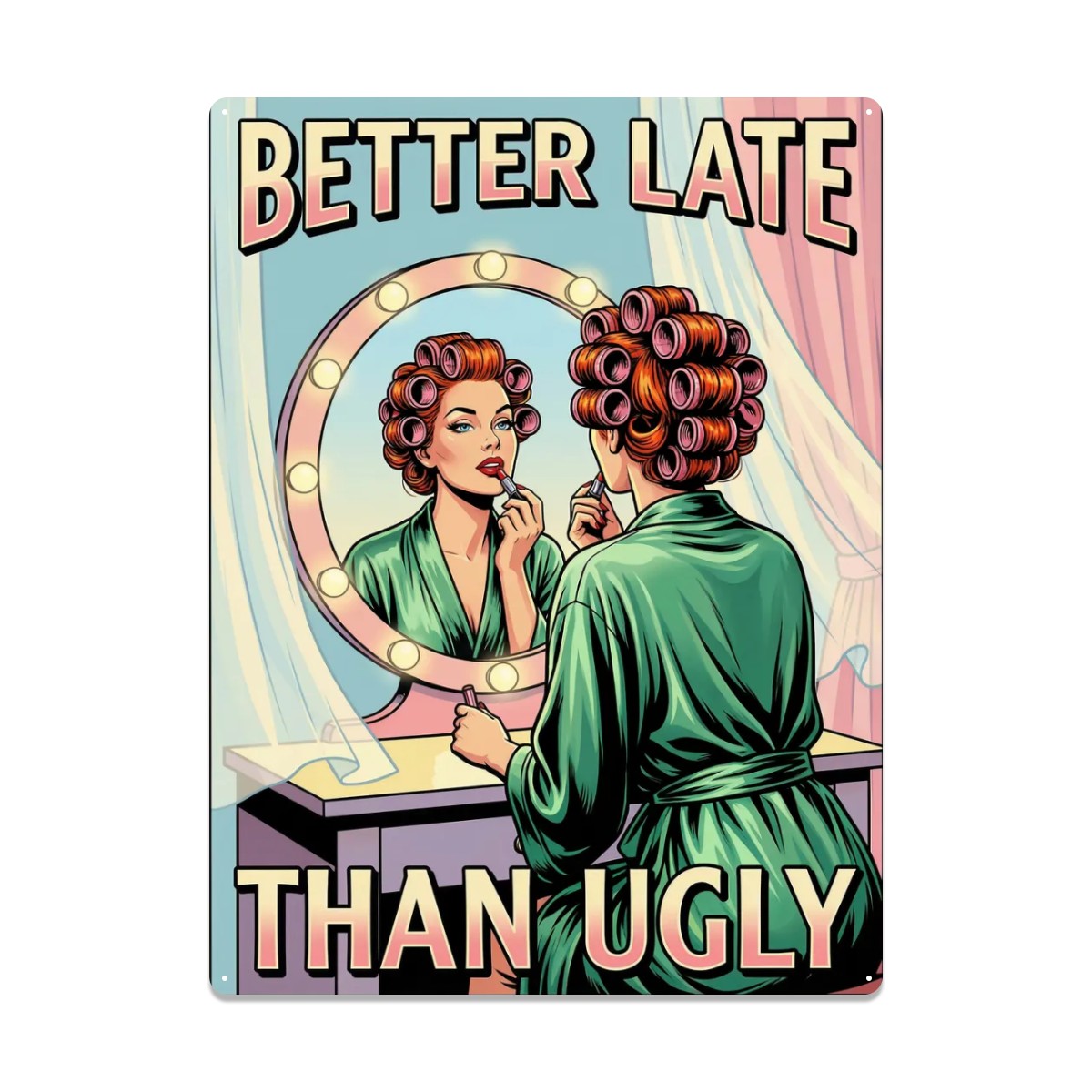 50s Retro Metal Tin Sign 16"x12" (Vertical)