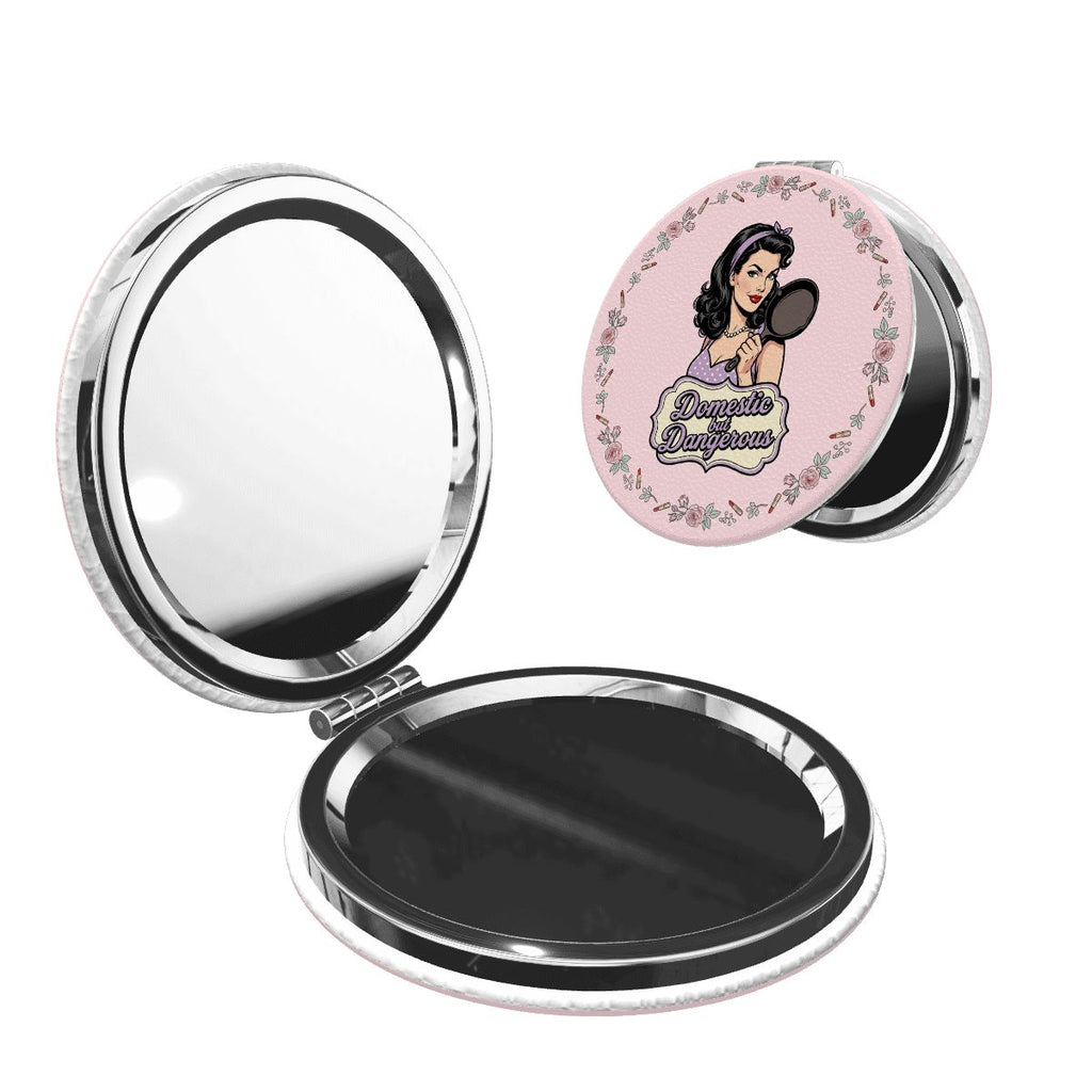 50s Retro Compact Pocket Mirror - Domestic but Dangerous