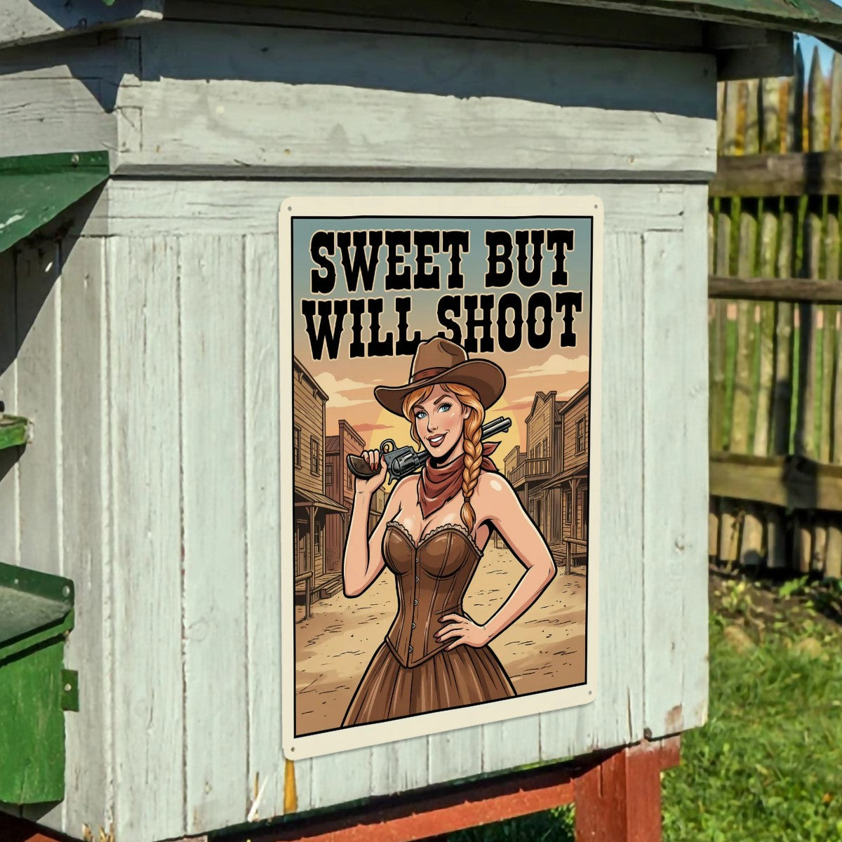Western Metal Tin Sign  16"x12" (Vertical)