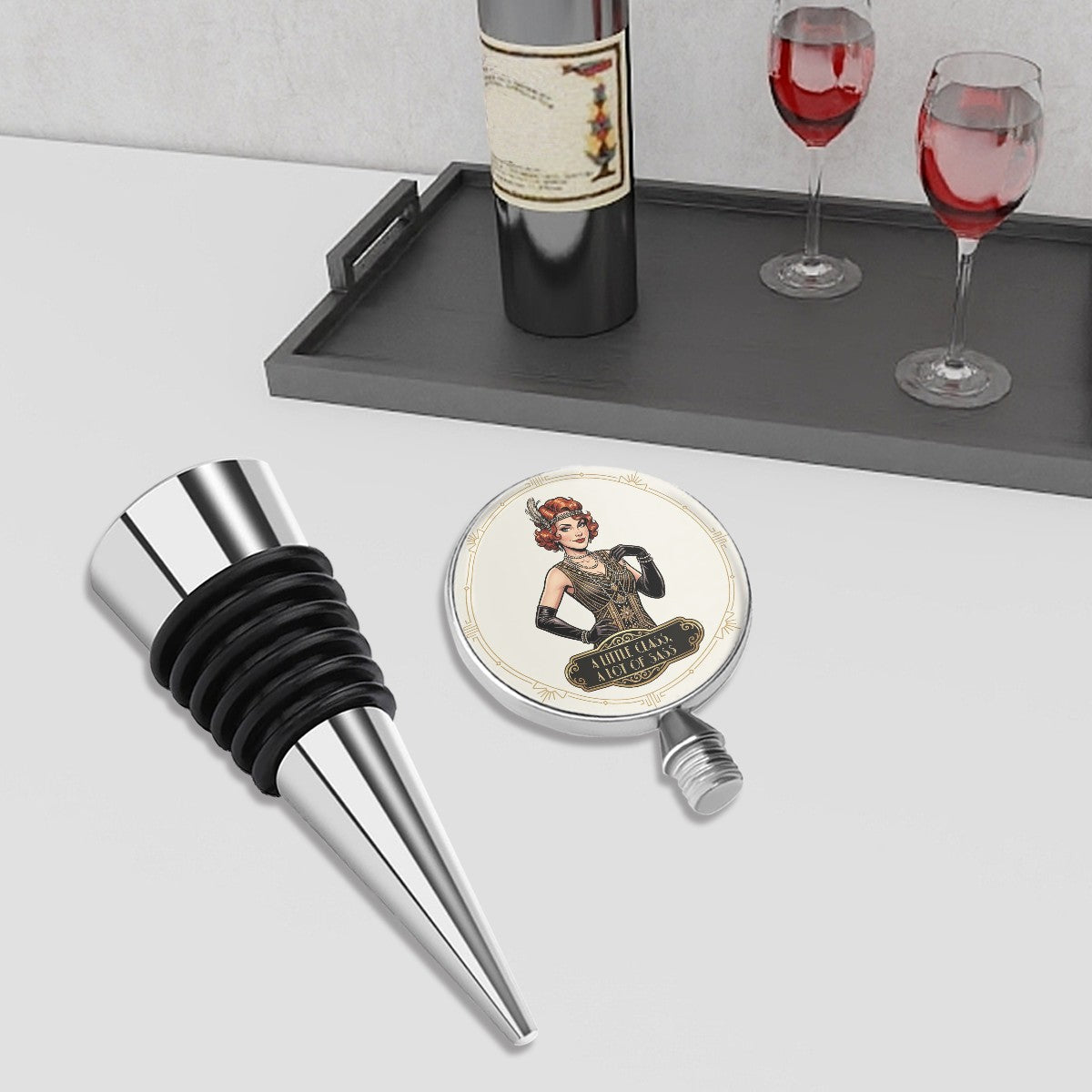 1920s Art Deco Wine Bottle Stopper – Vintage Style Meets Practical Wine Preservation