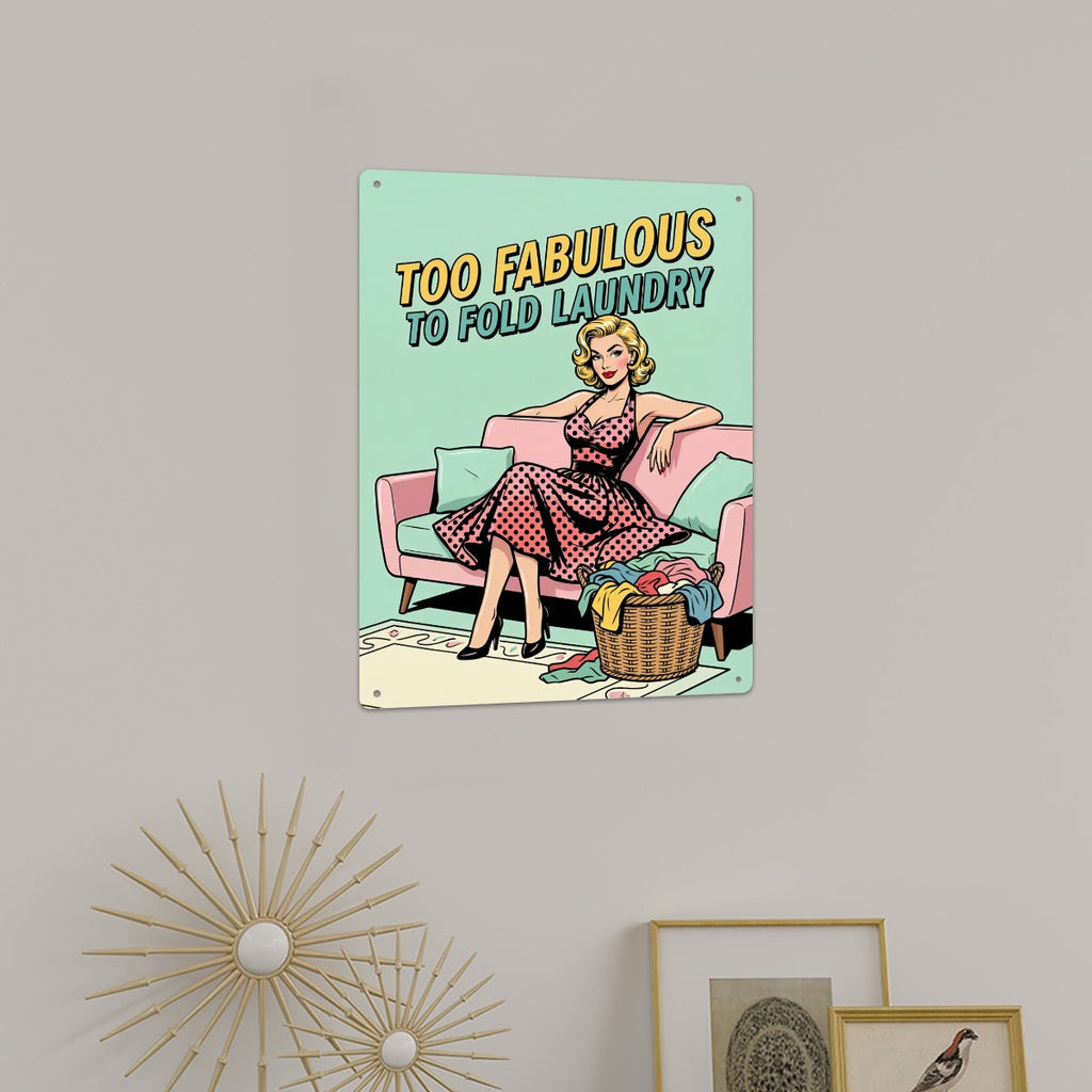 50s Retro Metal Tin Sign 16"x12" (Vertical)
