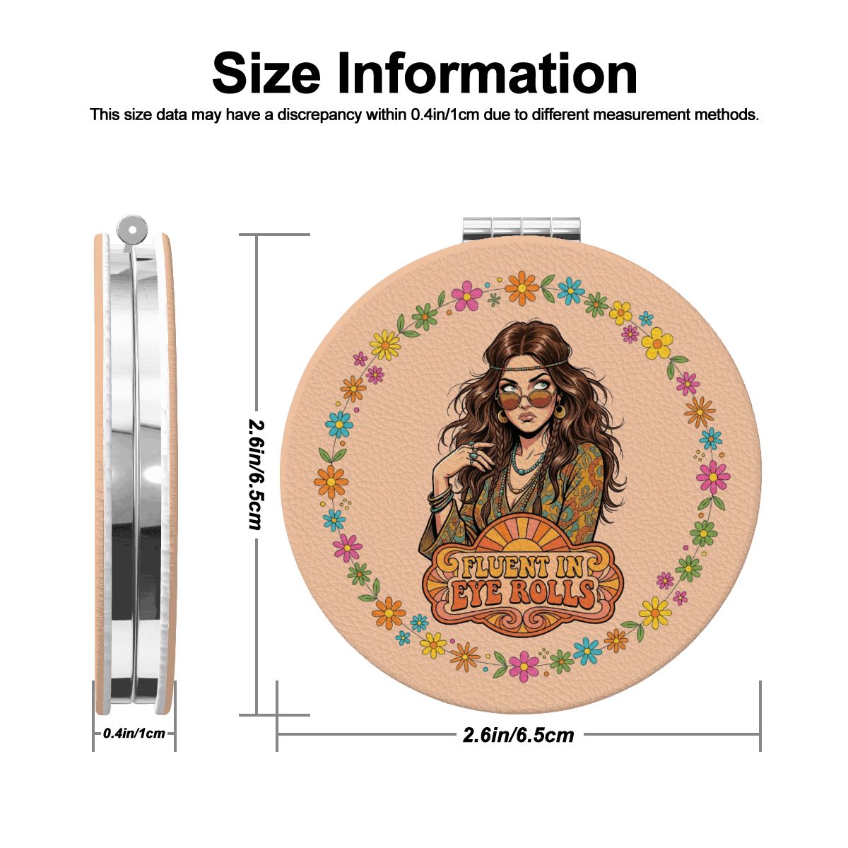 70s Retro Compact Pocket Mirror