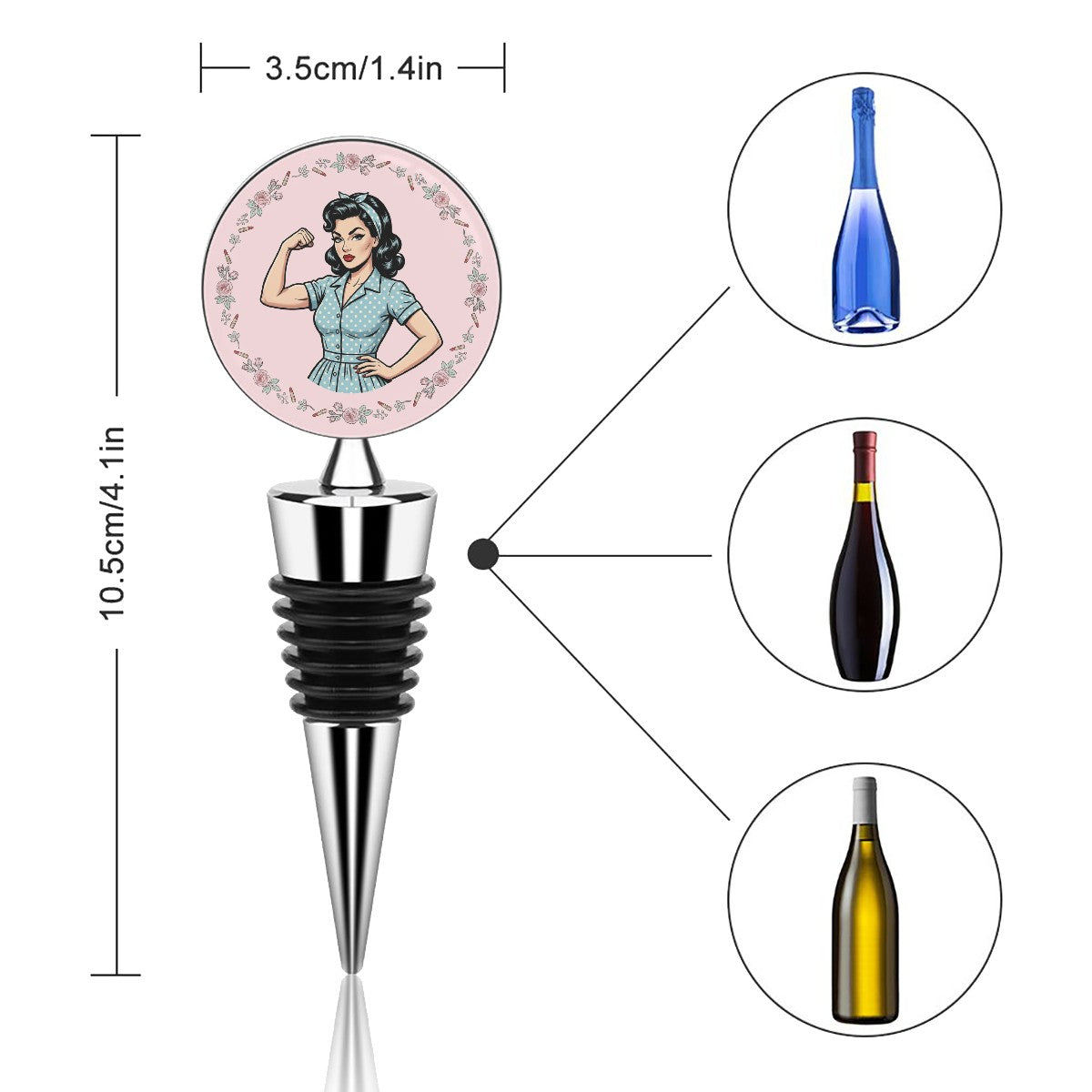 50s Retro Wine Bottle Stopper – Reusable Wine Saver