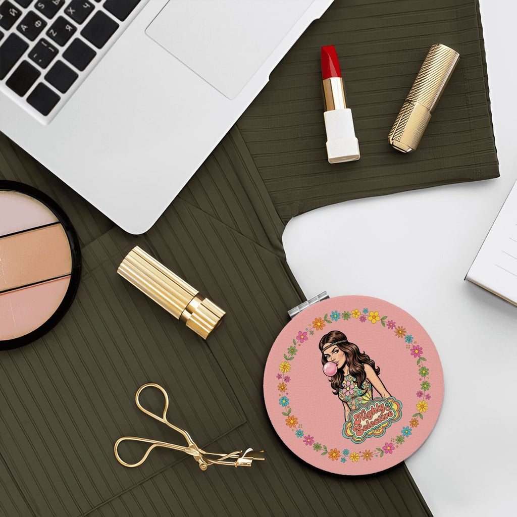 70s Retro Compact Pocket Mirror