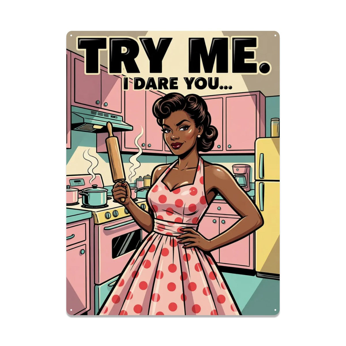 50s Retro Metal Tin Sign 16"x12" (Vertical)