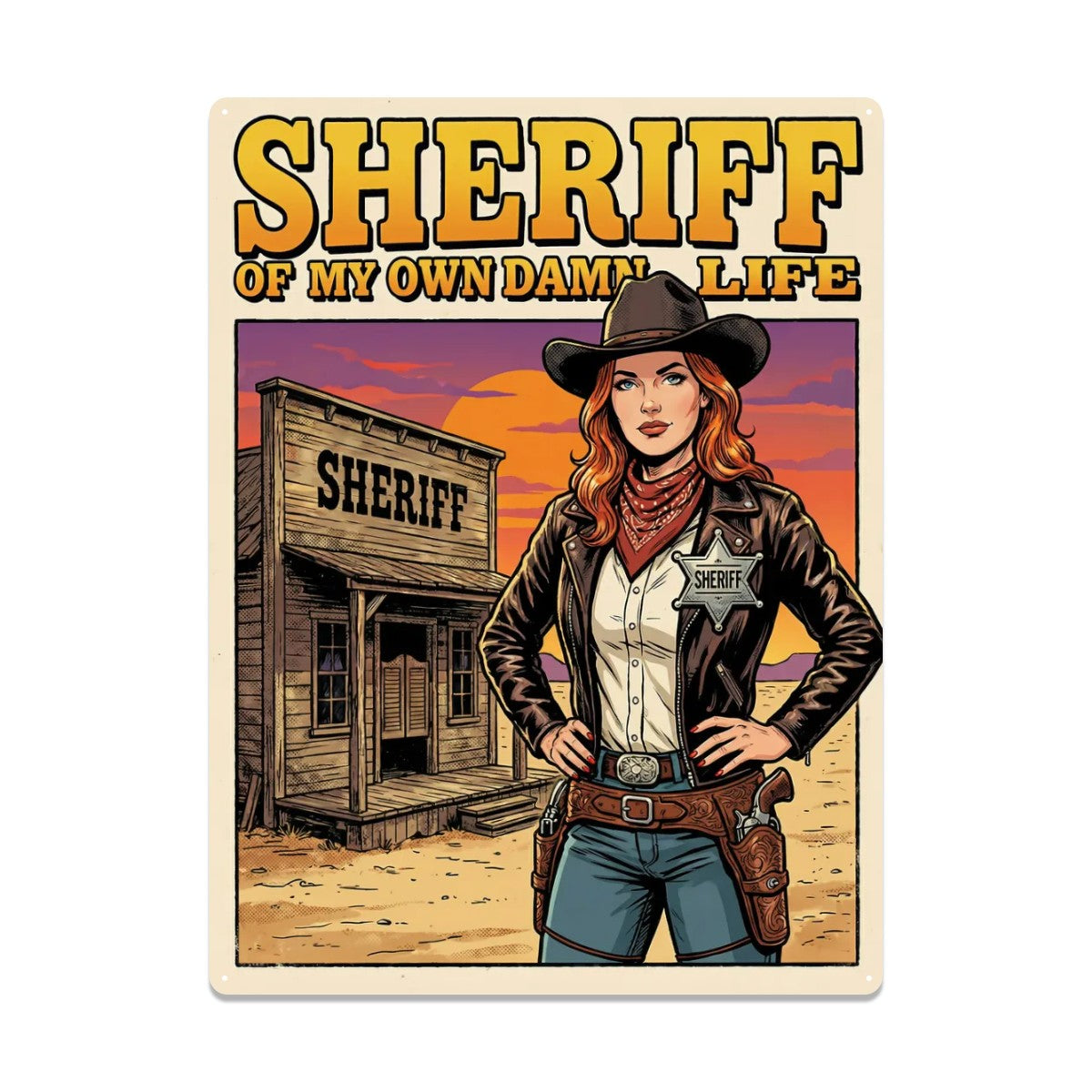 Western Metal Tin Sign 16"x12" (Vertical)