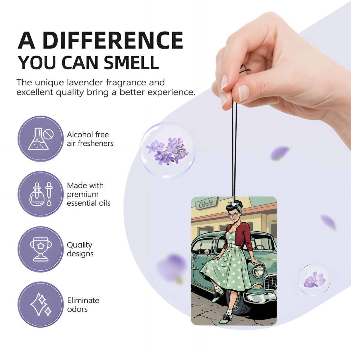 50s Retro Car Air Freshener Card (1pc)