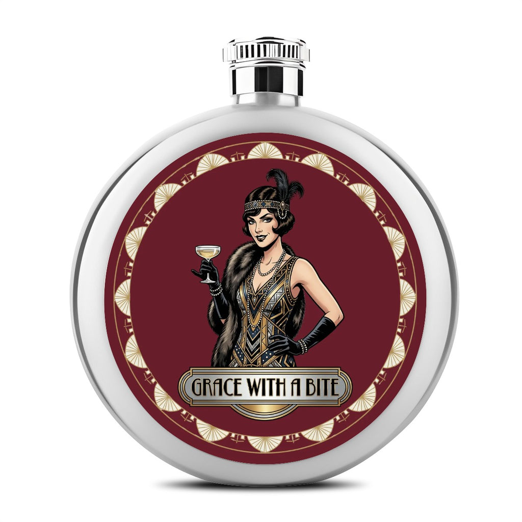 1920s Art Deco Round Flask