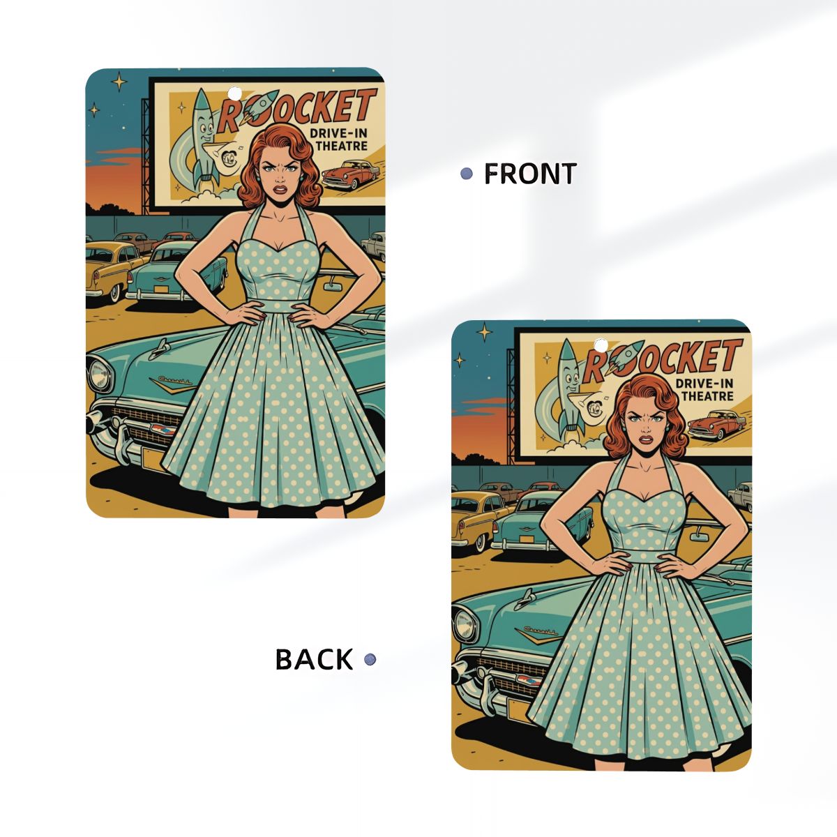 50s Retro Car Air Freshener Card (1pc)