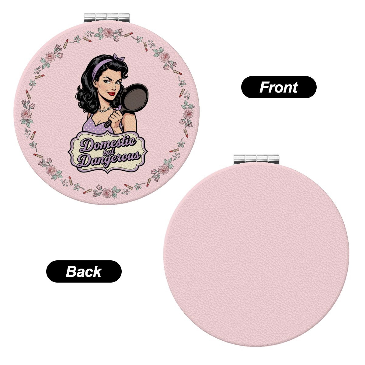 50s Retro Compact Pocket Mirror - Domestic but Dangerous