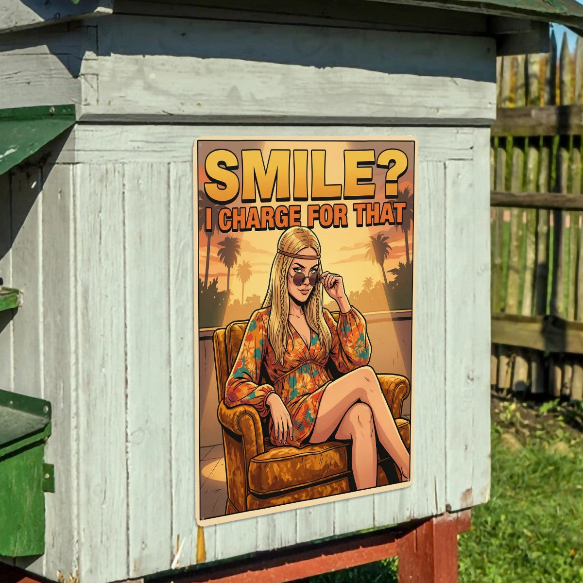 70s Retro Metal Tin Sign  16"x12" (Vertical)