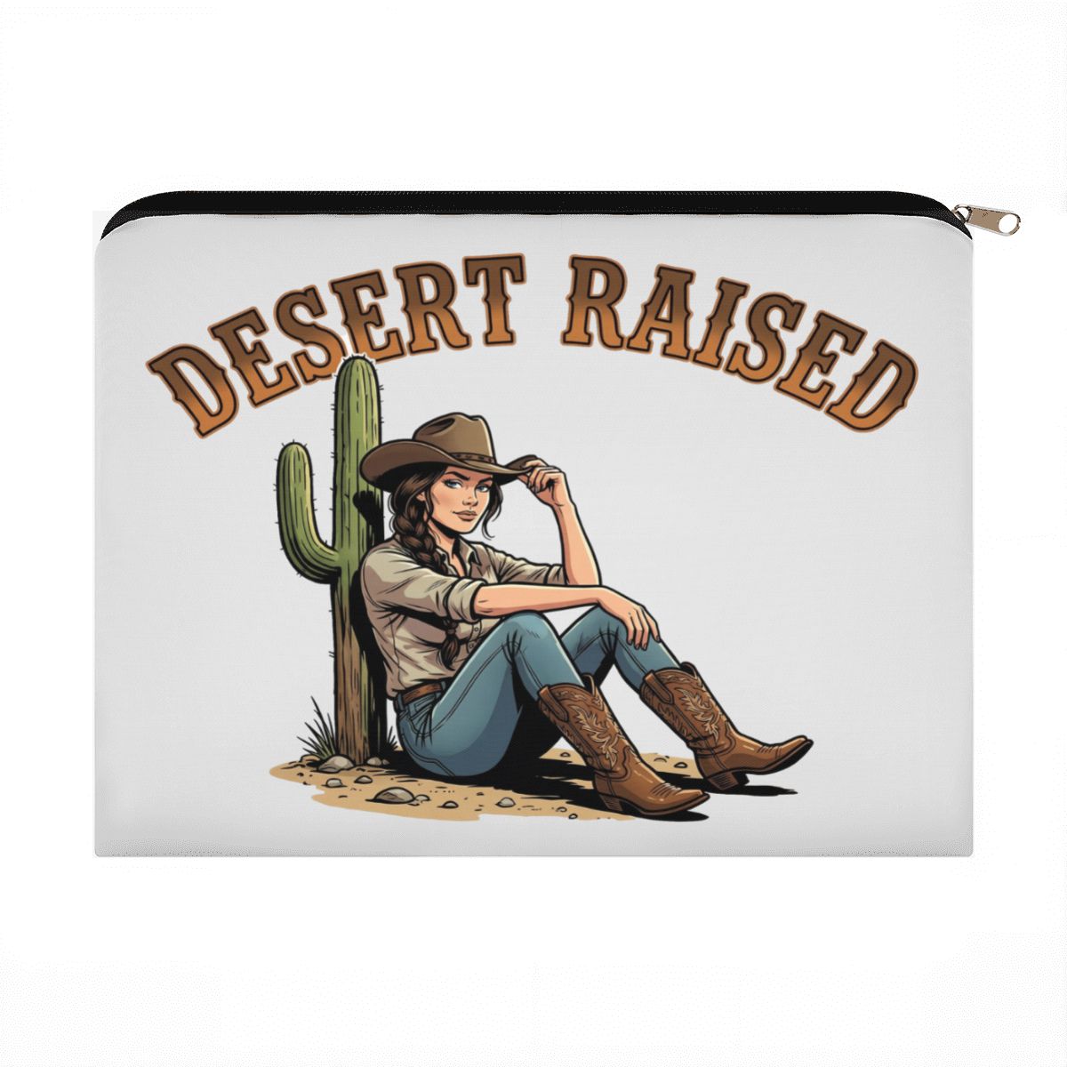 Desert Raised Cowgirl Travel Makeup Pouch