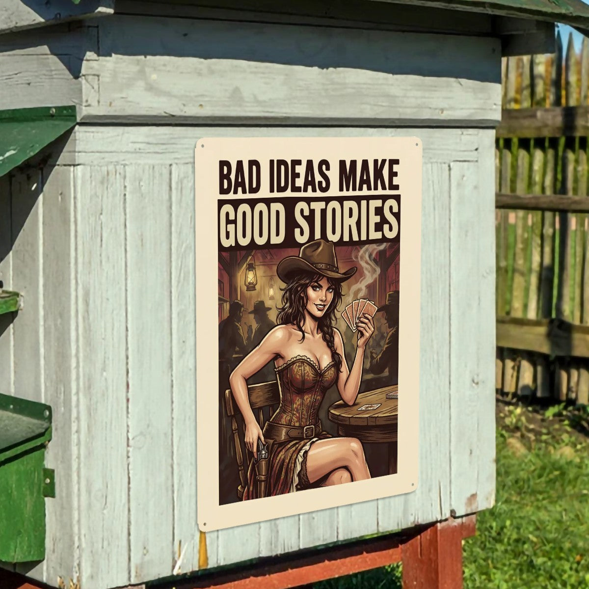 Western Metal Tin Sign  16"x12" (Vertical)