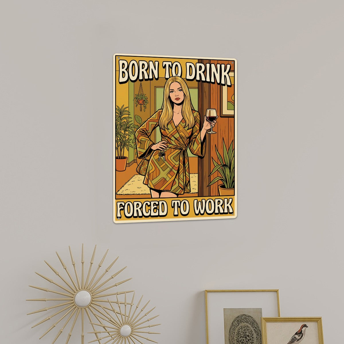 70s Retro Metal Tin Sign  16"x12" (Vertical)