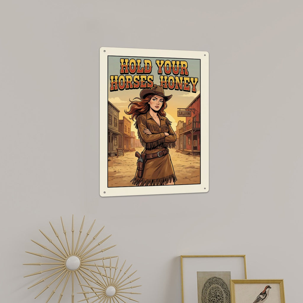 Western Metal Tin Sign  16"x12" (Vertical)