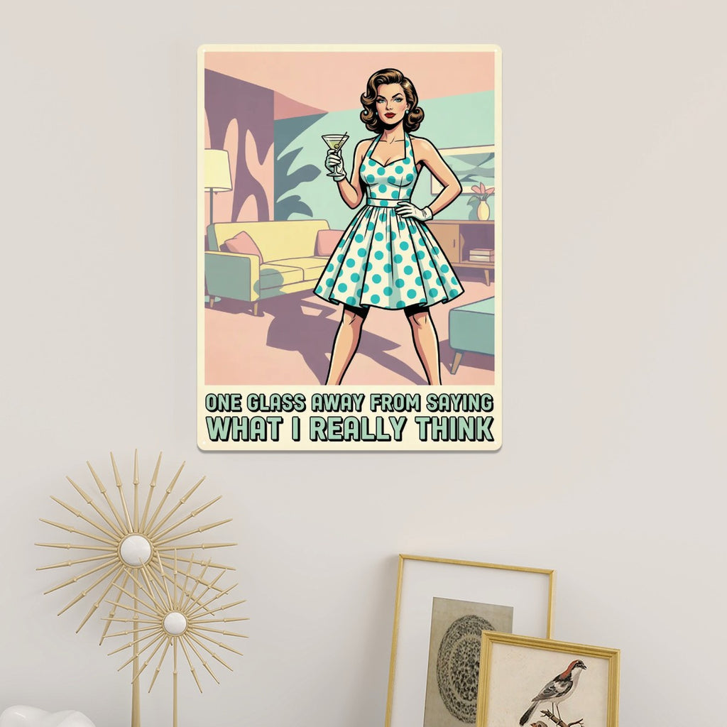 50s Retro Metal Tin Sign 16"x12" (Vertical)
