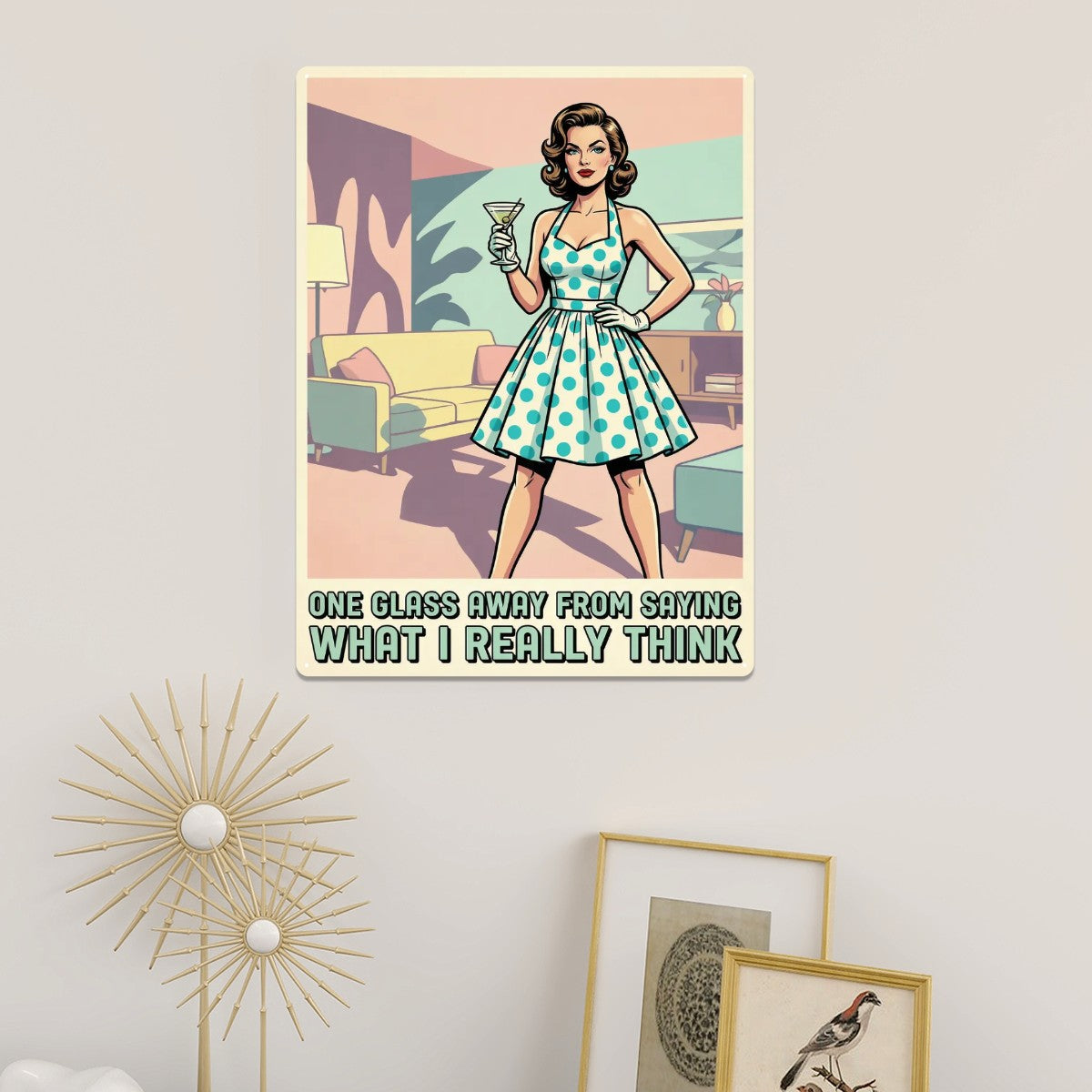 50s Retro Metal Tin Sign 16"x12" (Vertical)