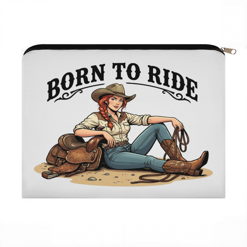 Born To Ride Cowgirl Travel Makeup Pouch