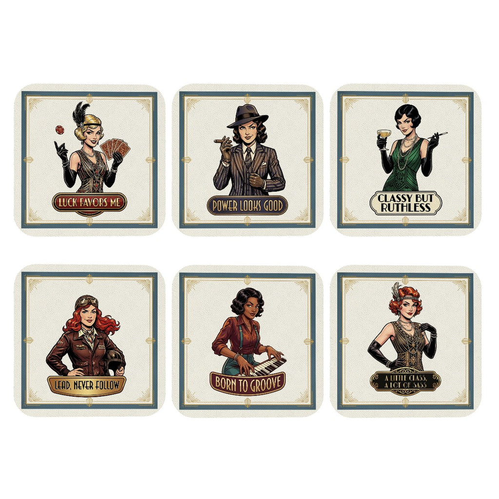 1920s Art Deco Drink Coasters – Set of 6
