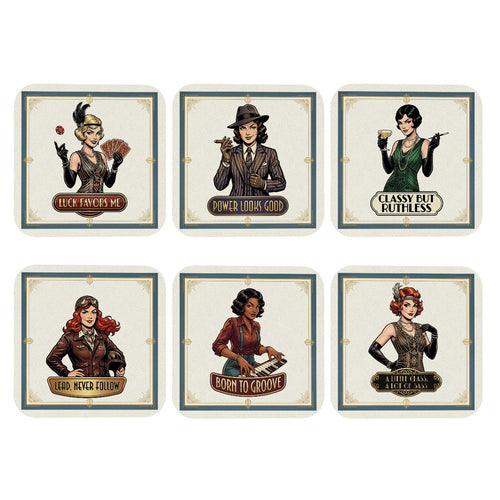 1920s Art Deco Drink Coasters – Set of 6