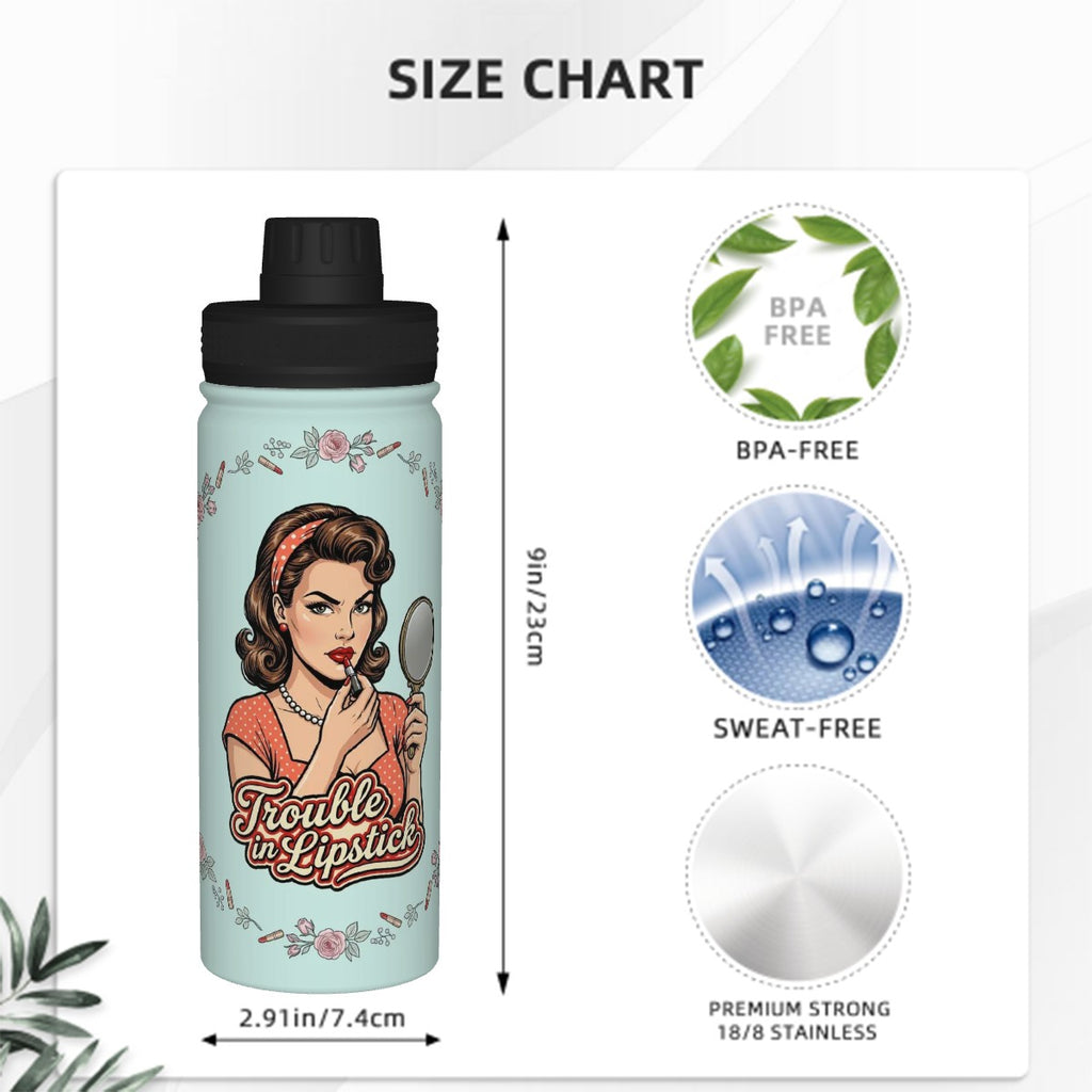 50s Retro Insulated Water Bottle (18oz)