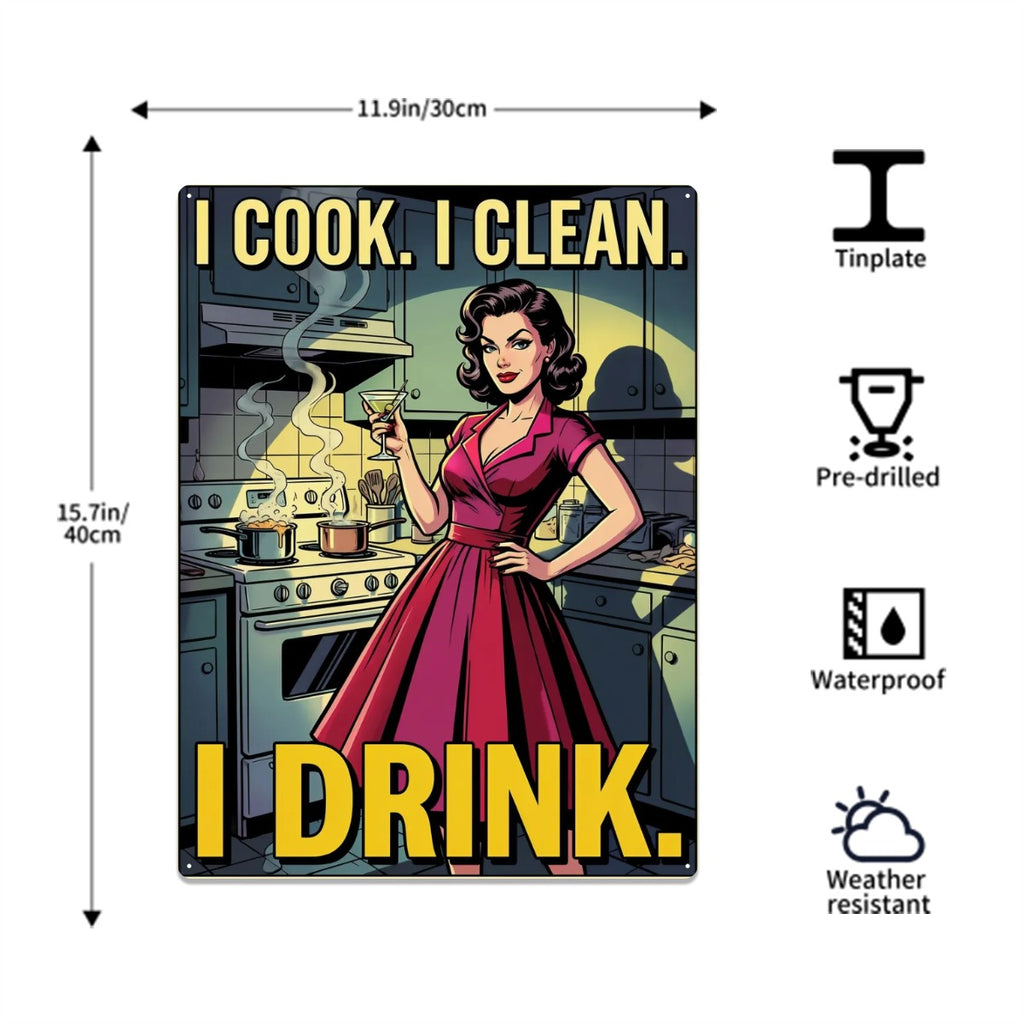 50s Retro Metal Tin Sign 16"x12" (Vertical)