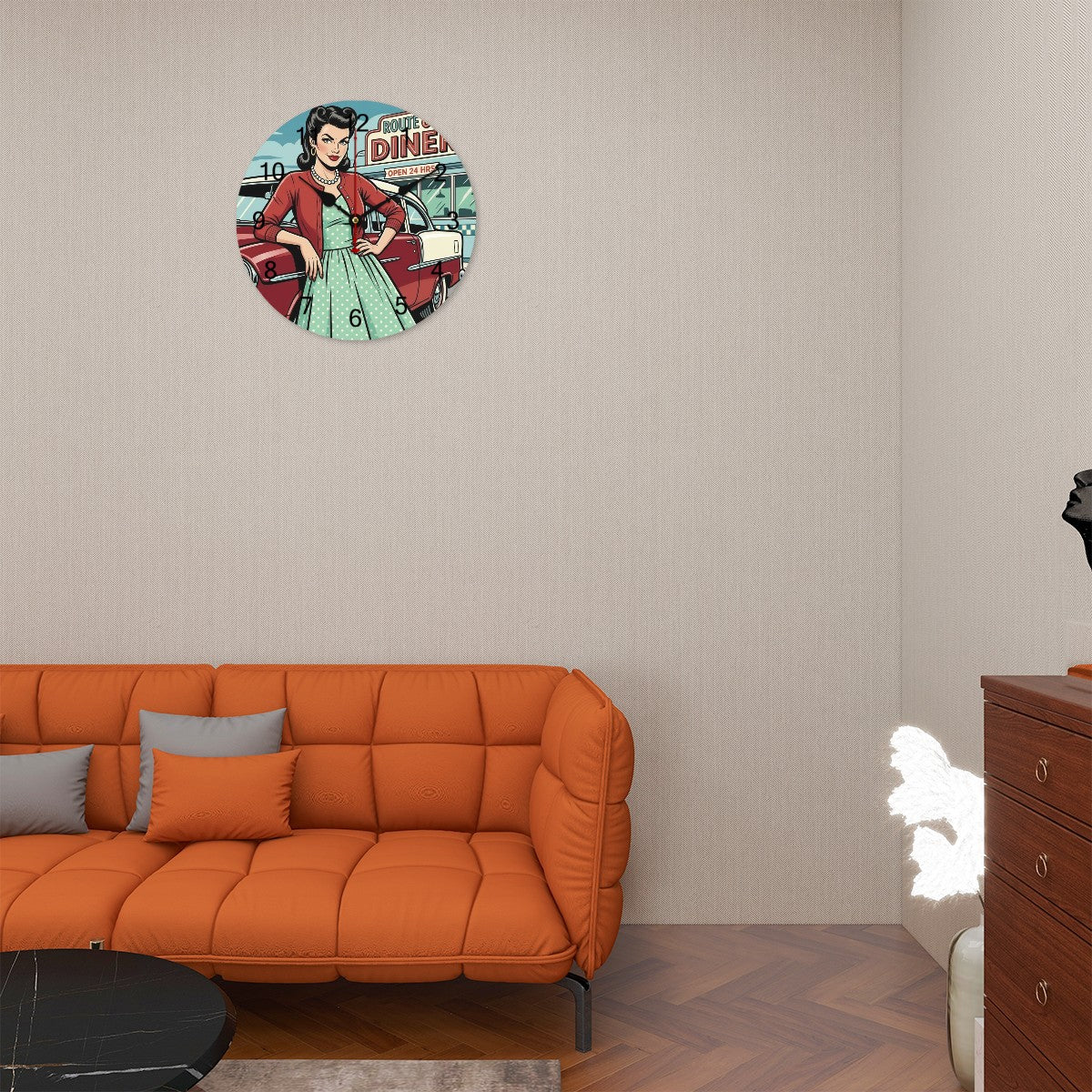 50s Retro Wall Clock