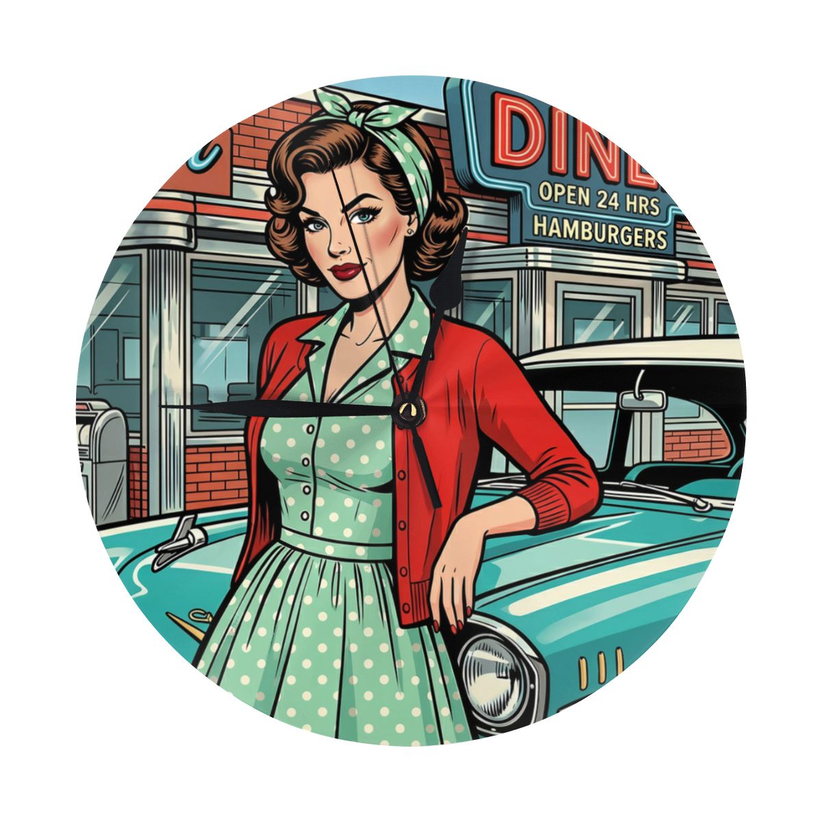 50s Retro Wall & Desk Clock