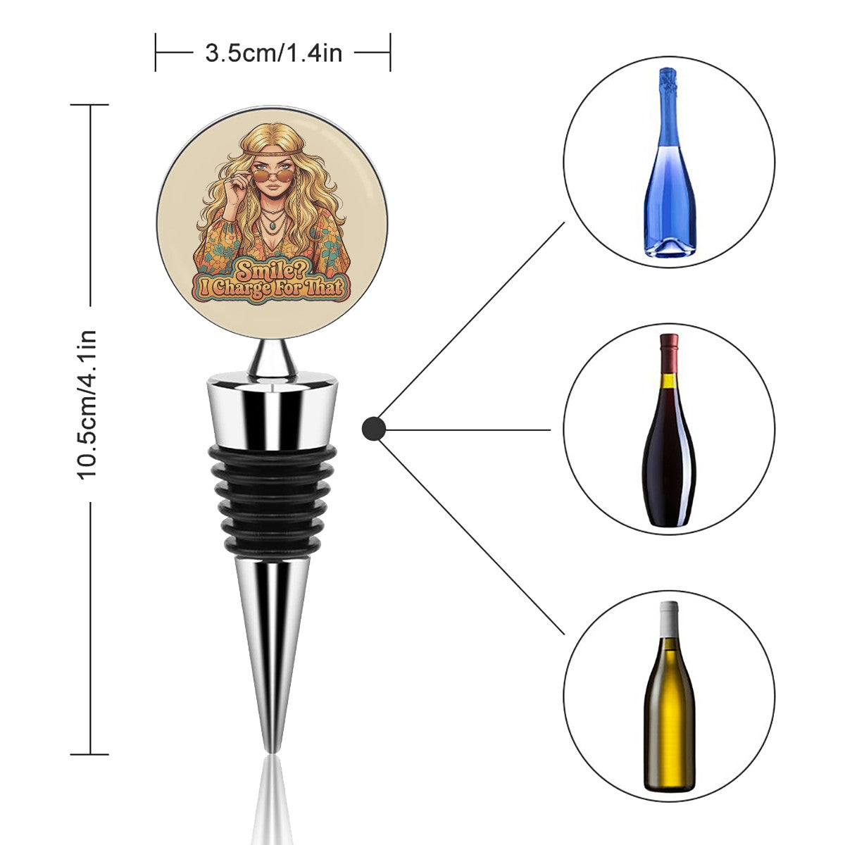 70s Retro Wine Bottle Stopper